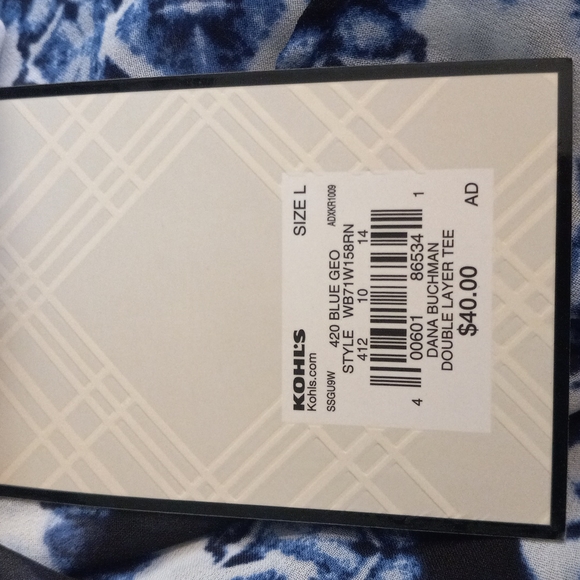 Dana Buchman Tie Dye Look 2 Tiered Top Sz L - Picture 7 of 9